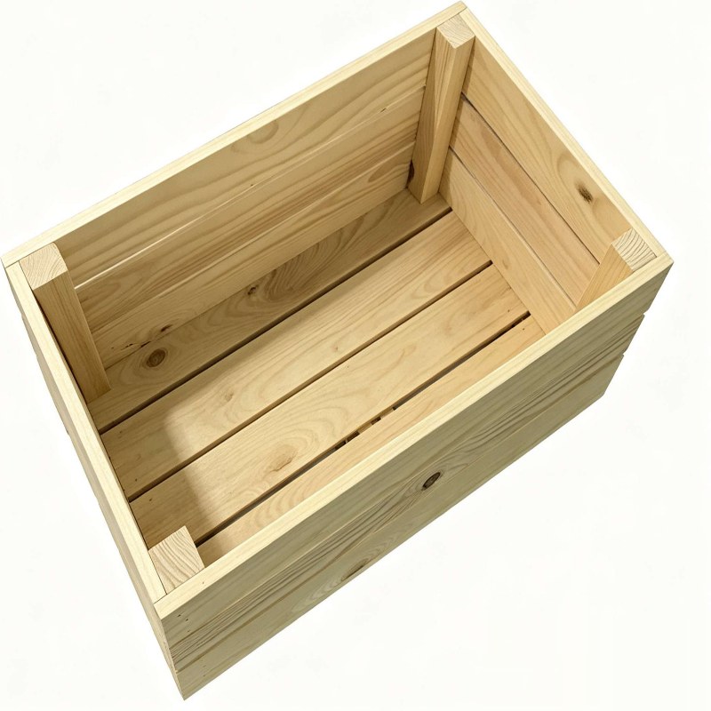 Wooden crate top view